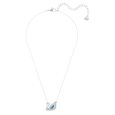 Collana Swan, Cigno, Blu, Placcato rodio - Swarovski, 5533397