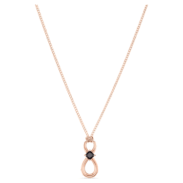 Swarovski rose top gold infinity necklace