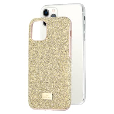High smartphone case, iPhone® 11 Pro, Gold tone | Swarovski