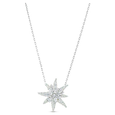 Havasi gyopár medál, világos, többszínű, ródium bevonattal - Swarovski, 5534887