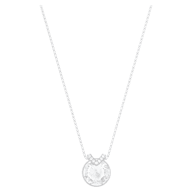 Bella V Anhänger, Rundschliff, Weiß, Rhodiniert - Swarovski, 5535526