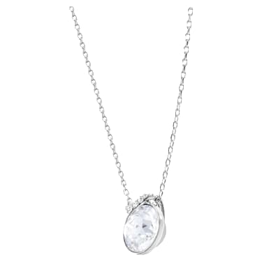 Bella V Anhänger, Rundschliff, Weiß, Rhodiniert - Swarovski, 5535526