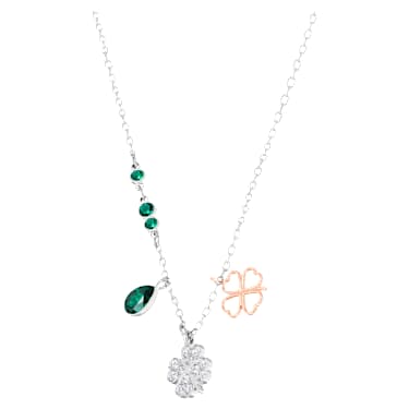 Symbolica pendant, Clover, Green, Mixed metal finish - Swarovski, 5535554