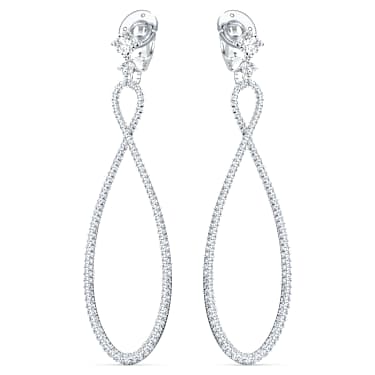 Swarovski Infinity drop earrings Infinity White Rhodium plated