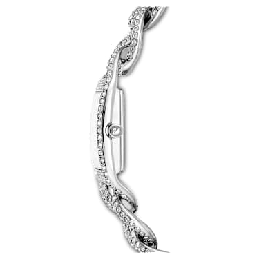 Cocktail horloge, Swiss Made, Volledig pavé, Kristallen armband, Zilverkleurig, Roestvrij staal - Swarovski, 5547617