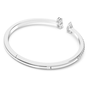 Mesmera Attract cuff, Mixed cuts, White, Rhodium plated - Swarovski, 5556912