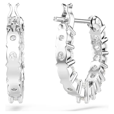 Anneaux d'oreilles Matrix Vittore, Taille ronde, Blanches, Métal rhodié - Swarovski, 5562126