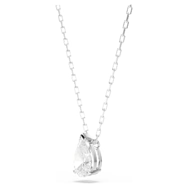 Stilla Attract necklace, White, Rhodium plated - Swarovski, 5563114