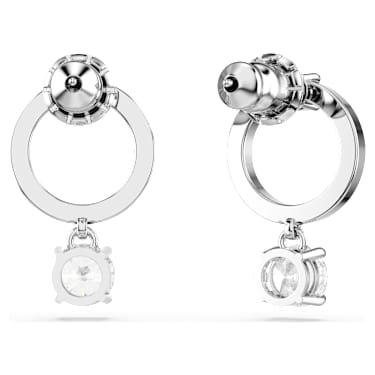 Attract karika fülbevaló, Körmetszéses, Fehér, Ródium bevonattal - Swarovski, 5563278