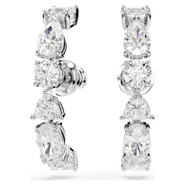 Orecchini ear cuff Mesmera, Taglio misto, Bianchi, Placcato rodio - Swarovski, 5563322