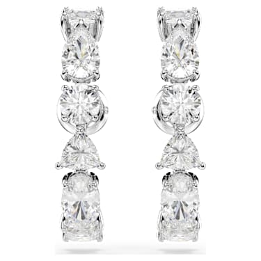 Orecchini ear cuff Mesmera, Taglio misto, Bianchi, Placcato rodio - Swarovski, 5563322
