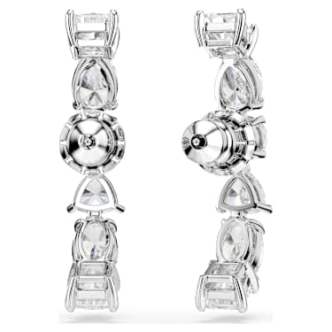 Orecchini ear cuff Mesmera, Taglio misto, Bianchi, Placcato rodio - Swarovski, 5563322