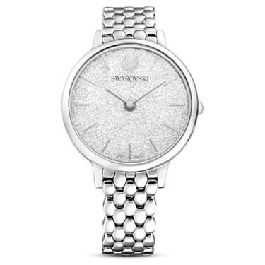 Crystalline Joy watch, Swiss Made, Metal bracelet, Silver tone, Stainless steel - Swarovski, 5563711