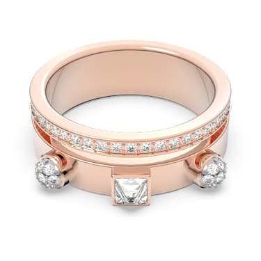 Thrilling 戒指, 混合切割, 白色, 镀玫瑰金色调 - Swarovski, 5567124