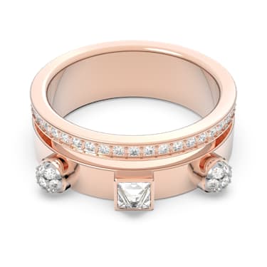 Thrilling ring, Mixed cuts, White, Rose gold-tone plated - Swarovski, 5567124