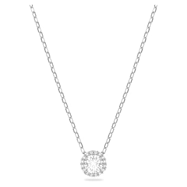 Obesek Una Angelic, Okrogli rez, Bel, Prevleka iz rodija - Swarovski, 5567931