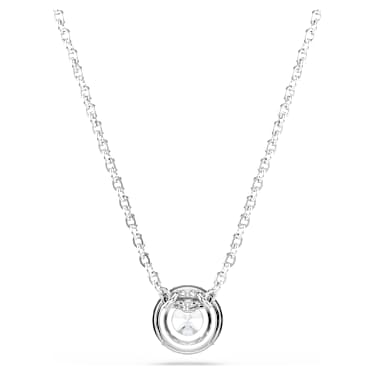 Una Angelic pendant, Round cut, White, Rhodium plated - Swarovski, 5567931