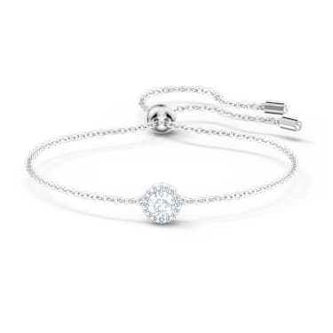 Una Angelic bracelet, Round cut, White, Rhodium plated | Swarovski