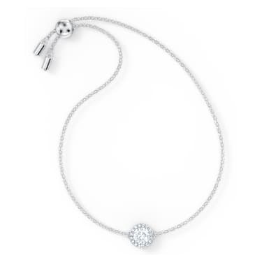 Zapestnica Una Angelic, Mešani okrogli rezi, Bela, Prevleka iz rodija - Swarovski, 5567934