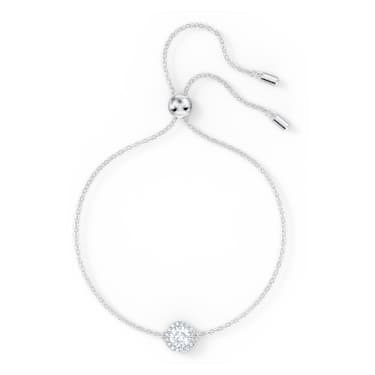Zapestnica Una Angelic, Mešani okrogli rezi, Bela, Prevleka iz rodija - Swarovski, 5567934