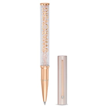 Crystalline Gloss 볼포인트 펜, 로즈골드 톤, 핑크 래커 처리, 로즈 골드 톤 플래팅 - Swarovski, 5568759
