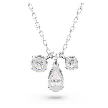 Colgante Attract, Tallas mixtas, Racimo, Blanco, Baño de rodio - Swarovski, 5571077