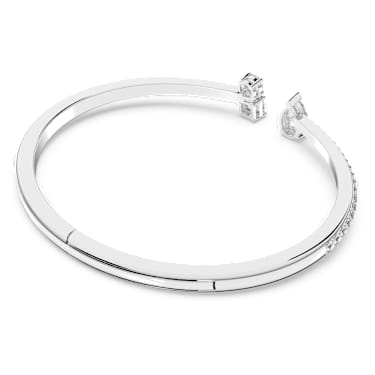 Mesmera Attract cuff, Mixed cuts, White, Rhodium plated - Swarovski, 5572664