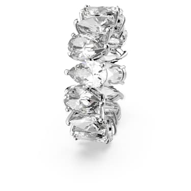 Anillo Vittore, Talla pera, Blanco, Baño de rodio - Swarovski, 5572824