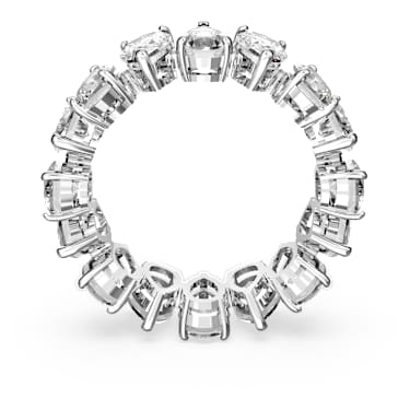 Anillo Vittore, Talla pera, Blanco, Baño de rodio - Swarovski, 5572824