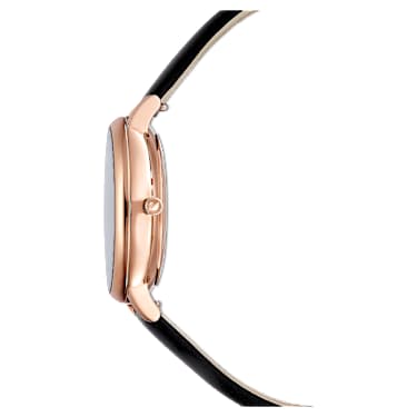 Reloj Crystalline Joy, Fabricado en Suiza, Correa de piel, Negro, Acabado tono oro rosa - Swarovski, 5573857