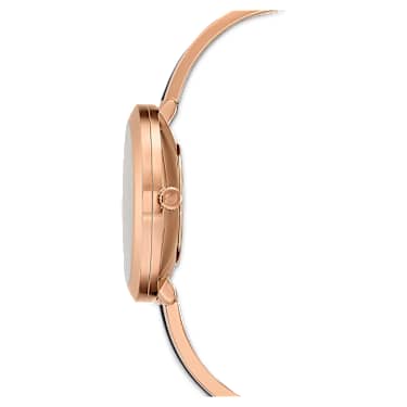 Ročna ura Crystalline Delight, Izdelano v Švici, Kovinska zapestnica, Črna, Prevleka v rožnato zlatem odtenku - Swarovski, 5580530