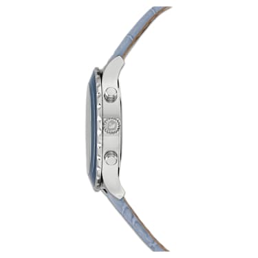 Octea Lux Chrono Uhr, Schweizer Produktion, Lederarmband, Blau, Edelstahl - Swarovski, 5580600