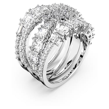 Anillo Hyperbola, Tallas mixtas, Blanco, Baño de rodio - Swarovski, 5580952