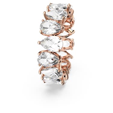 Vittore ring, Drop cut, White, Rose gold-tone plated