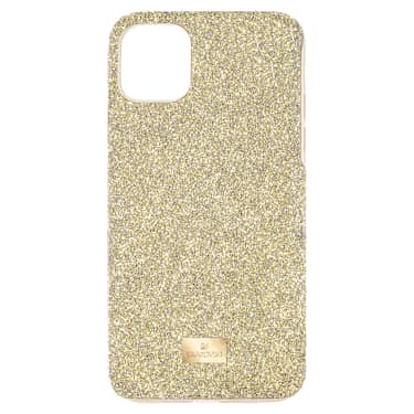 High smartphone case, iPhone® 12 mini, Gold tone | Swarovski