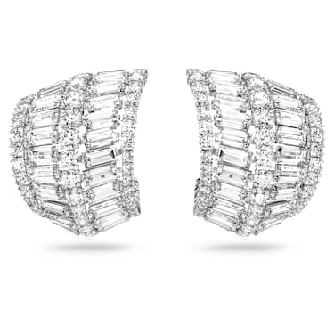 Hyperbola 드롭 이어링, 믹스 컷, 화이트, 로듐 플래팅 - Swarovski, 5598344