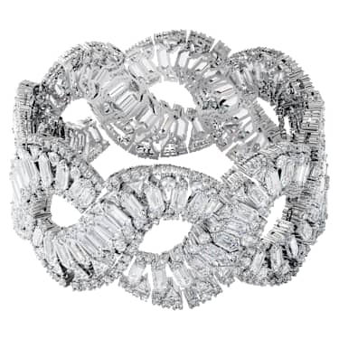 Hyperbola bracelet, Mixed cuts, Infinity, White, Rhodium plated - Swarovski, 5598351