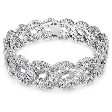 Hyperbola choker, Mixed cuts, Infinity, White, Rhodium plated - Swarovski, 5598359