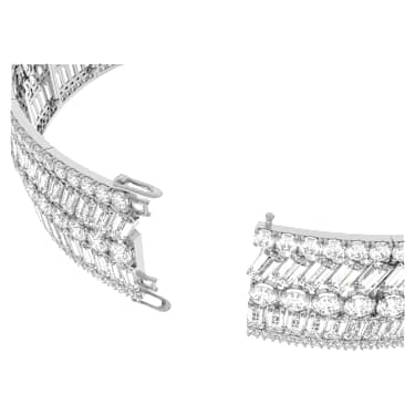 Hyperbola choker, Mixed cuts, White, Rhodium plated - Swarovski, 5598360