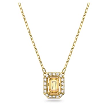 Una necklace, Octagon cut, Yellow, Gold-tone plated - Swarovski, 5598421
