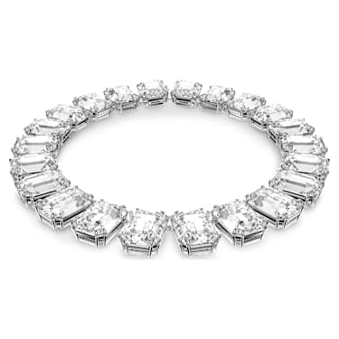 Millenia Tennis 項鏈, 超大Swarovski水晶, 八角形切割, 白色, 鍍白金色 - Swarovski, 5599149