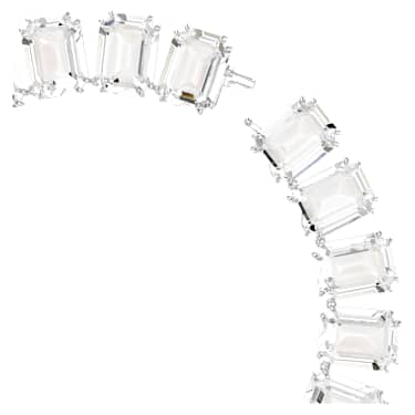 Colar Tennis Millenia, Cristais de grandes dimensões, Lapidação octogonal, Branco, Lacado a ródio - Swarovski, 5599149