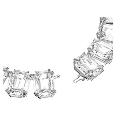 Millenia Tennis 項鏈, 超大Swarovski水晶, 八角形切割, 白色, 鍍白金色 - Swarovski, 5599149