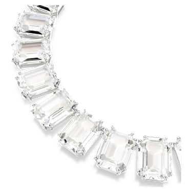 Colier Tennis Millenia, Cristale supradimensionate, Tăietură octogonală, Alb, Placat cu rodiu - Swarovski, 5599149