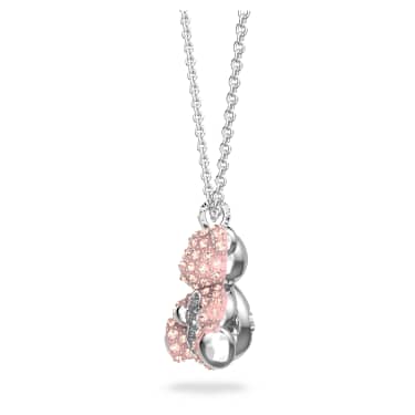Teddy 鏈墜, 熊, 粉紅色, 鍍白金色 - Swarovski, 5599168