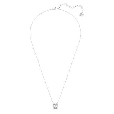 Una pendant, Octagon cut, White, Rhodium plated - Swarovski, 5599177