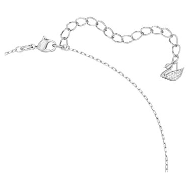 Una pendant, Octagon cut, White, Rhodium plated - Swarovski, 5599177