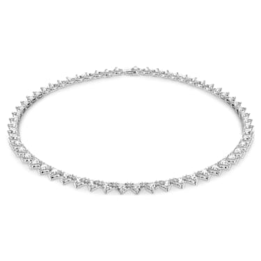 Matrix Tennis necklace Triangle cut White Rhodium plated Swarovski