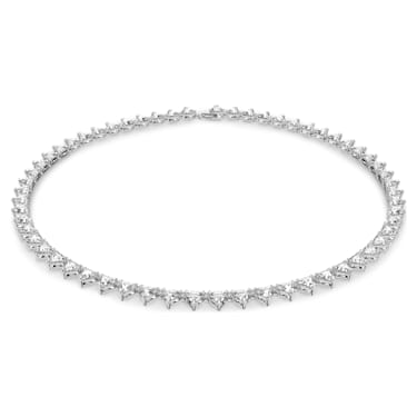 Ortyx necklace, Triangle cut, White, Rhodium plated - Swarovski, 5599191