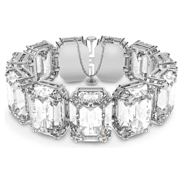 Millenia ブレスレット, オーバーサイズ クリスタル, オクタゴンカット, ホワイト, ロジウム・プレーティング - Swarovski, 5599192